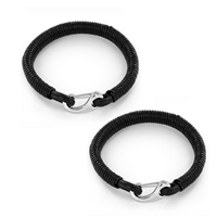 Men Bracelet, Cowhide, Tibetan Style clasp, for man, black, Length:Approx 6.7 Inch, 3Strands/Lot, Sold By Lot