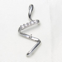 Brass Peg Bail platinum color plated with cubic zirconia nickel lead & cadmium free Approx 3mm Inner Approx Sold By PC