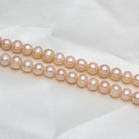 Tlačítko kultivované sladkovodní Pearl Beads, přírodní, růžový, 8-9mm, Otvor:Cca 0.8mm, Prodáno za Cca 15 inch Strand