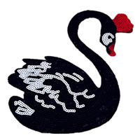Sewing on Patch Cloth with Plastic Sequin Swan Sold By Lot