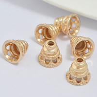 Brass Bead Cap, 24K gold plated, lead & cadmium free, 10x9mm, Hole:Approx 1-2mm, 20PCs/Bag, Sold By Bag