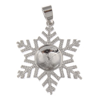Brass Peg Bail Snowflake platinum color plated nickel lead & cadmium free Approx Inner Approx Sold By PC