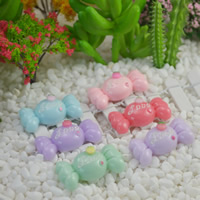 Mobile Phone DIY Decoration Resin Bowknot with letter pattern mixed colors Sold By Bag