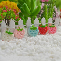 Mobile Phone DIY Decoration, Resin, Strawberry, mixed colors, 15x17mm, 50PCs/Bag, Sold By Bag