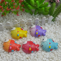 Mobile Phone DIY Decoration, Resin, Fish, mixed colors, 22x29mm, 50PCs/Bag, Sold By Bag