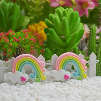 Mobile Phone DIY Decoration, Resin, Rainbow, multi-colored, 26x36mm, 50PCs/Bag, Sold By Bag