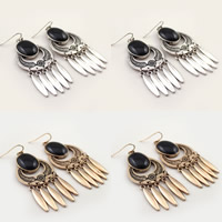 Zinc Alloy Drop Earring with Resin brass earring hook plated lead & cadmium free Sold By Bag