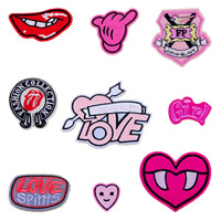 Sewing on Patch Cloth Embroidery & with letter pattern nickel lead & cadmium free  Sold By Lot