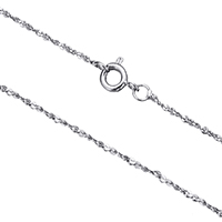 Mässing Chain Necklace, platina pläterad, serpentin kedja, nickel, bly och kadmium gratis, 1.50mm, Såld Per Ca 18 inch Strand