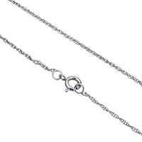 Collar de cadena de latón, metal, chapado en color de platina, cadena de cuerda, libre de níquel, plomo & cadmio, 1.50mm, Vendido para aproximado 17.5 Inch Sarta