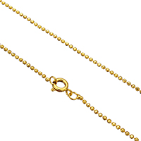 Messingkette Halskette, Messing, goldfarben plattiert, Kugelkette, frei von Nickel, Blei & Kadmium, 1.50x1.50x1.50mm, verkauft per ca. 17.5 ZollInch Strang