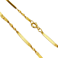 Mässing Chain Necklace, guldfärg pläterade, för kvinna, nickel, bly och kadmium gratis, 2.50x0.40mm, Såld Per Ca 17.5 inch Strand
