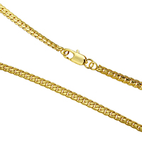 Collier chaîne en laiton, Placage de couleur d'or, pour femme, protéger l'environnement, sans nickel, plomb et cadmium, 3.50x1.90mm, Vendu par Environ 17.5 pouce brin