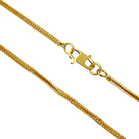 Mässing Chain Necklace, guldfärg pläterade, för kvinna, nickel, bly och kadmium gratis, 1.50x1.50mm, Såld Per Ca 18 inch Strand