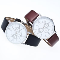 Women Wrist Watch, PU Leather, with Tibetan Style dial & Glass, stainless steel pin buckle, with 2.7lnch extender chain, platinum color plated, adjustable & for woman, more colors for choice, nickel, lead & cadmium free, 40x6mm, 20mm, Length:Approx 9.5 Inch, Sold By PC