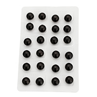 Resin Earring, Stainless Steel, with Resin, Round, black, 10x10x21mm, 12Pairs/Lot, Sold By Lot