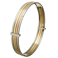 Bracelete de aço inoxidável, banhado, para mulher, 10.50x4mm, Diametro interno:Aprox 69mm, comprimento Aprox 9 inchaltura, vendido por PC