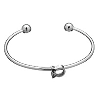 Stainless Steel Cuff Bangle, Owl, for woman, original color, 9.5x9.5x3mm, 2.5mm, 8mm, Inner Diameter:Approx 62.5x48mm, Length:Approx 7 Inch, Sold By PC