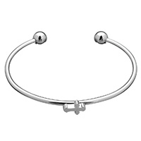 Stainless Steel Cuff Bangle Sword Cross for woman original color 2.5mm 8mm Inner Approx Length Approx 7 Inch Sold By PC