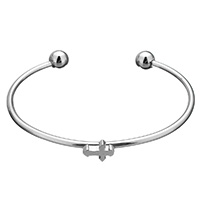 Stainless Steel Cuff Bangle Sword Cross for woman original color 2.5mm 8mm Inner Approx Length Approx 7 Inch Sold By PC