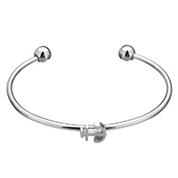 Stainless Steel Cuff Bangle, Anchor, nautical pattern & for woman, original color, 10x8x3mm, 2.5mm, 8mm, Inner Diameter:Approx 63x48mm, Length:Approx 7 Inch, Sold By PC