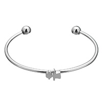 Stainless Steel Cuff Bangle Girl for woman original color 2.5mm 8mm Inner Approx Length Approx 7 Inch Sold By PC