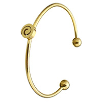 Stainless Steel Cuff Bangle gold color plated for woman 2.5mm 8mm Inner Approx Length Approx 7 Inch Sold By PC
