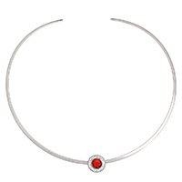 Kragen Halskette, Edelstahl, mit Ton & Kristall, für Frau, originale Farbe, 15x4mm, 3x1.5mm, Innendurchmesser:ca. 142mm, Länge:ca. 16.5 ZollInch, verkauft von PC