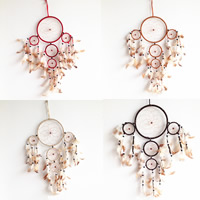 Fashion Dream Catcher, Iron, with Feather & Wood, more colors for choice, lead & cadmium free, 160mm, Sold By PC