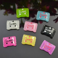 Mobile Phone DIY Decoration, Resin, Candy, with letter pattern, mixed colors, 15x20mm, 50PCs/Bag, Sold By Bag