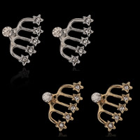 Zinc Alloy Split Earring stainless steel post pin plated detachable & with rhinestone lead & cadmium free Sold By Bag