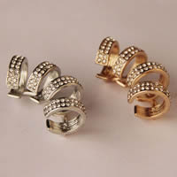 Fashion Earring Cuff and Wraps Zinc Alloy plated with rhinestone lead & cadmium free 30mm Sold By PC