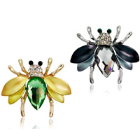Crystal Brooch Zinc Alloy with Crystal Bee plated stoving varnish & for woman & faceted & with rhinestone nickel lead & cadmium free Sold By Lot
