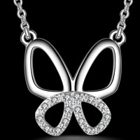 Cubic Zirconia Micro Pave Brass Pendant Butterfly real silver plated micro pave cubic zirconia lead & cadmium free Approx 3-5mm Sold By PC