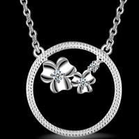 Cubic Zirconia Micro Pave Brass Pendant Donut real silver plated micro pave cubic zirconia lead & cadmium free 23mm Approx 3-5mm Sold By PC