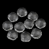 Pendentifs cristal, coquille, facettes, cristal, 18x20x8mm, Trou:Environ 1mm, 10PC/sac, Vendu par sac