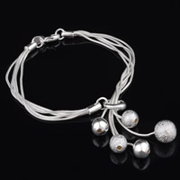 Brass Bracelet real silver plated  & frosted lead & cadmium free 10mm Sold Per Approx 8 Inch Strand