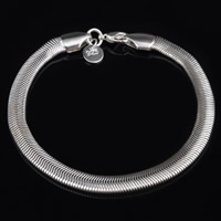Brass Bracelet real silver plated herringbone chain lead & cadmium free 6mm Sold Per Approx 8 Inch Strand