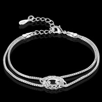 Brass Bracelet with 5cm extender chain real silver plated box chain &  lead & cadmium free Sold Per Approx 8 Inch Strand