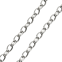 Овальный цепь из нержавеющей стали, Нержавеющая сталь 316, оригинальный цвет, 1.50x5x7mm, 20м/Лот, продается Лот