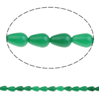 Jade Malaysia Beads, Teardrop, natural, 8x13mm, Hole:Approx 1.5mm, Approx 33PCs/Strand, Sold Per Approx 16.5 Inch Strand