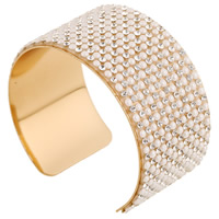 Zinc Alloy Cuff Bangle with Resin gold color plated with rhinestone lead & cadmium free 35mm Inner Approx 60mm Length Approx 7 Inch Sold By PC
