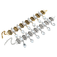 Crystal Choker, Tibetan Style, with Crystal, with 2.8lnch extender chain, plated, for woman & faceted, more colors for choice, nickel, lead & cadmium free, Sold Per Approx 11.6 Inch Strand