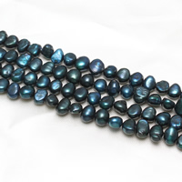 Perlas Keishi Cultivadas de Agua Dulce, Perlas cultivadas de agua dulce, azul, 8-9mm, agujero:aproximado 1mm, Vendido para aproximado 15.5 Inch Sarta