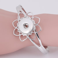 Snap Button Bracelet Zinc Alloy Flower platinum color plated for woman lead & cadmium free 18mm Inner Approx 6mm Sold Per Approx 7 Inch Strand