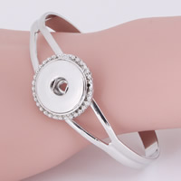 Snap Button Bracelet Zinc Alloy platinum color plated for woman lead & cadmium free 18mm Inner Approx 6mm Sold Per Approx 7 Inch Strand