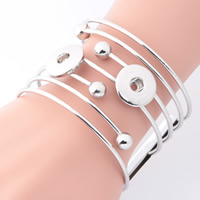 Snap Button Bracelet Zinc Alloy platinum color plated for woman & multi-strand lead & cadmium free 18mm Inner Approx 6mm Sold Per Approx 7 Inch Strand