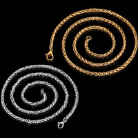 Halskette, Edelstahl, plattiert, Twist oval & für den Menschen, keine, 3mm, verkauft von Strang