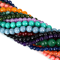 Dyed Jade Beads, Round, different size for choice & faceted, more colors for choice, Hole:Approx 1mm, Sold By Lot