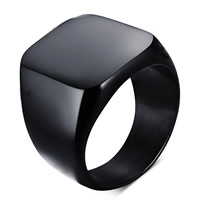 خاتم إصبع الرجل الفولاذ المقاوم للصدأ, فراغ أسود تصفيح, حجم مختلفة للاختيار & للرجل, 18mm, تباع بواسطة PC